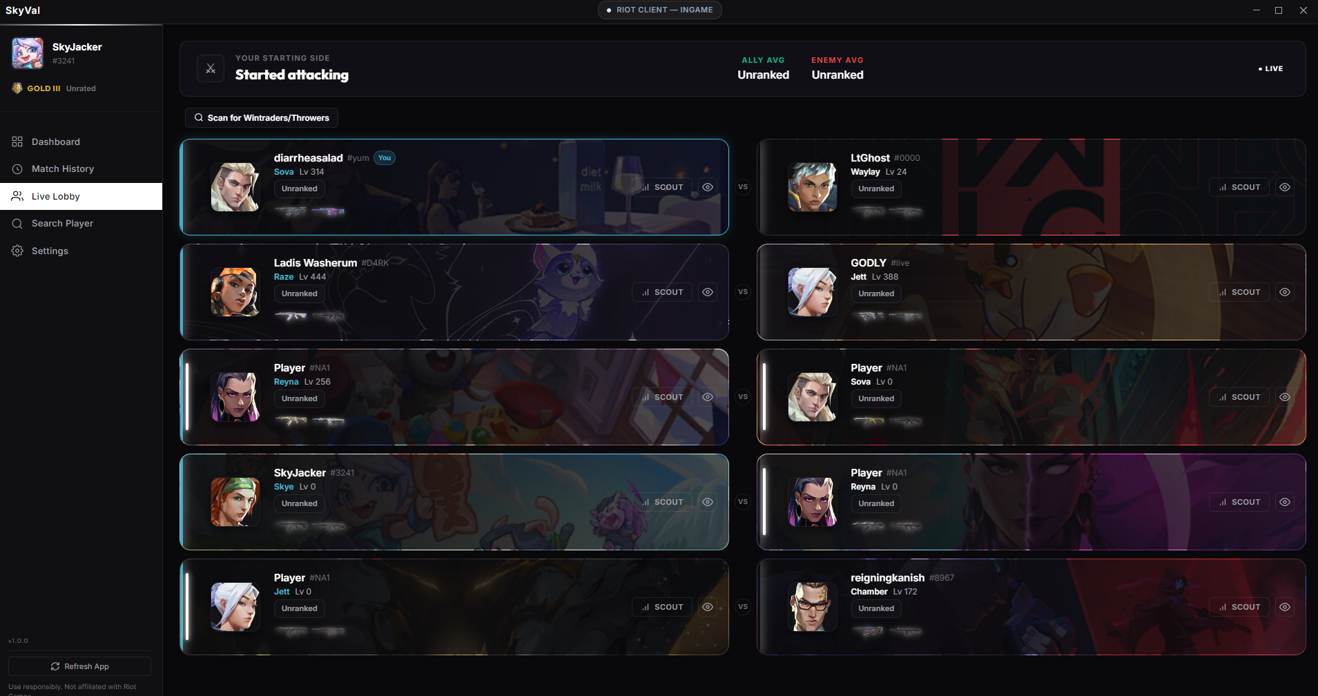 Live In-game Lobby
